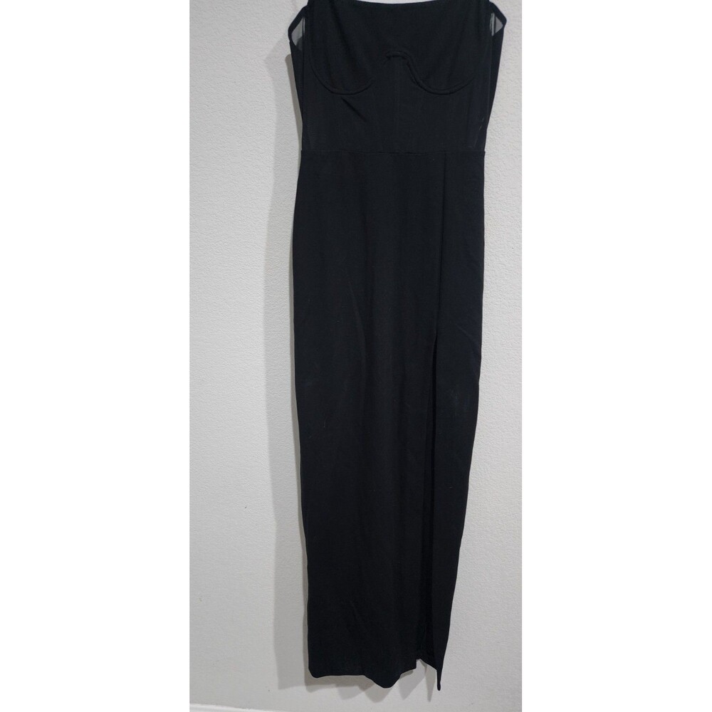 NBD Revolve Eileen High Slit Adjustable Spaghetti Strap Long Gown Black Womens M - Picture 7 of 16
